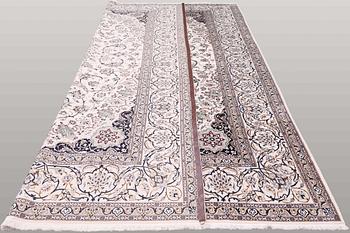 A carpet, Nain Part Silk, sk 9 LAA,  427 x 312 cm.