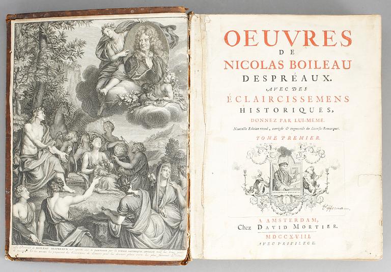 NICOLAS BOILEAU-DESPREAUX, Oeuvres, Amsterdam 1718.