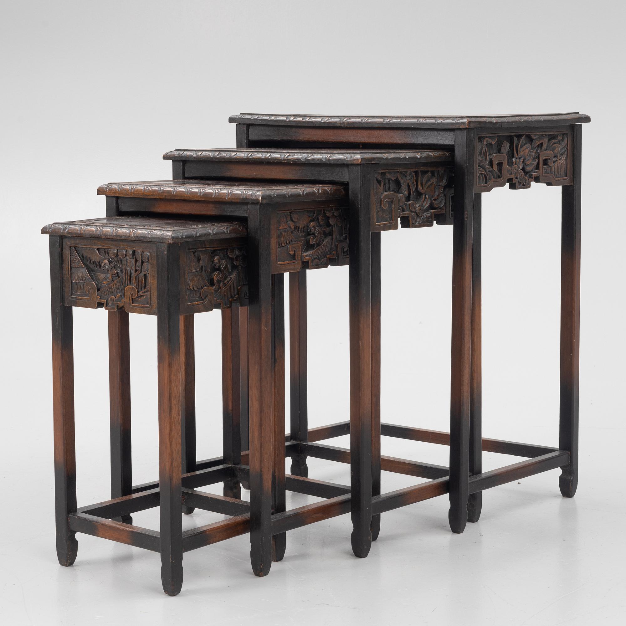 Four nesting tables, China, 20th Century.