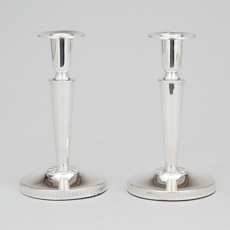 LJUSSTAKAR, ett par, silver, K&EC, Göteborg, 1955.