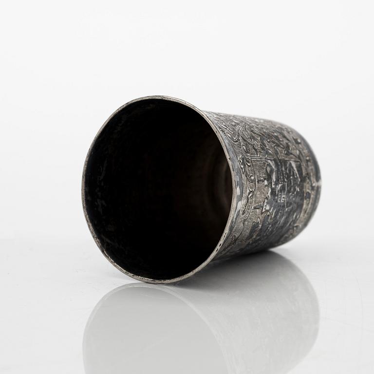 A silver and niello cup, Moscow 1864.
