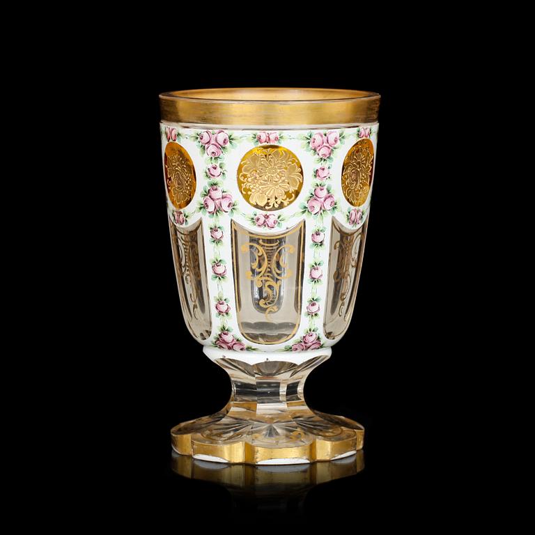 POKALGLAS, glas, Böhmen, omkring 1900.