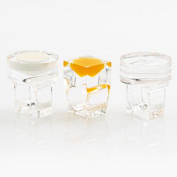 Siv Lagerström, tre ringar, akrylplast, 1970-tal.