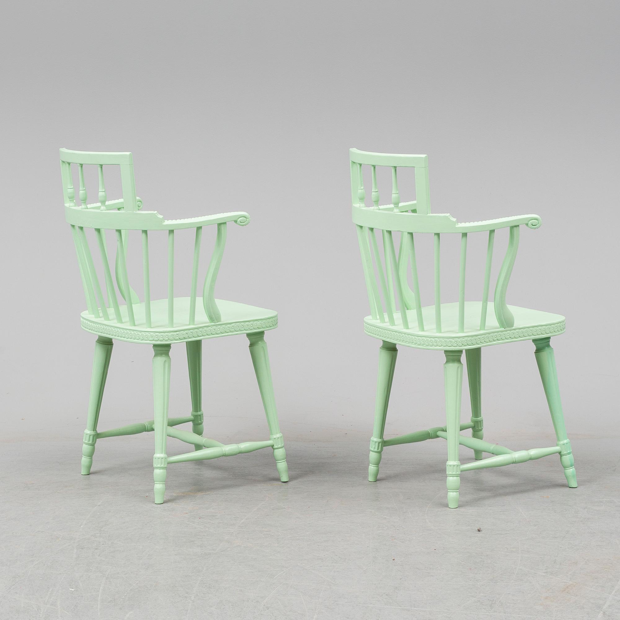 A pair of 19th century armchairs.