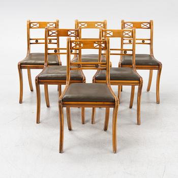 A set of six English mahogany chairs, 20th Century.