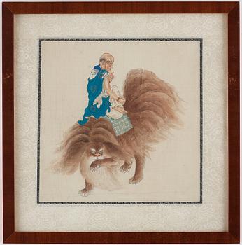 A group of six paintings of scholars, late Qing dynasty,  (1644-1912).