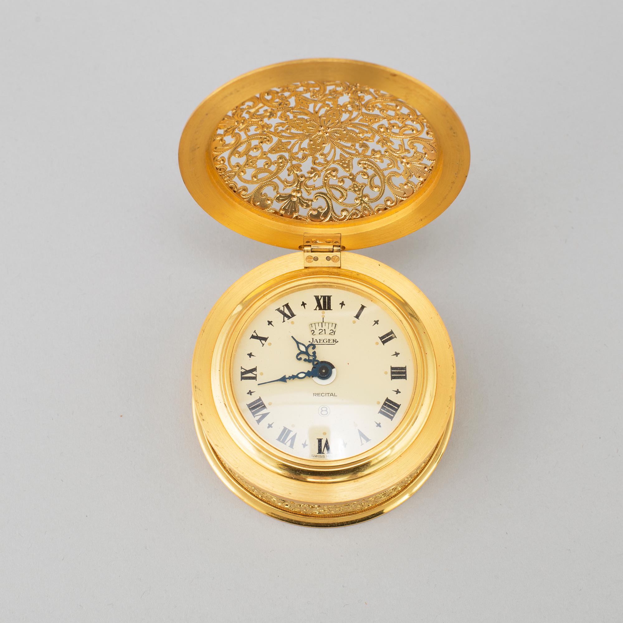 Jaeger "Recital" No. 106 Alarm Clock, Switzerland, mid 20th century.