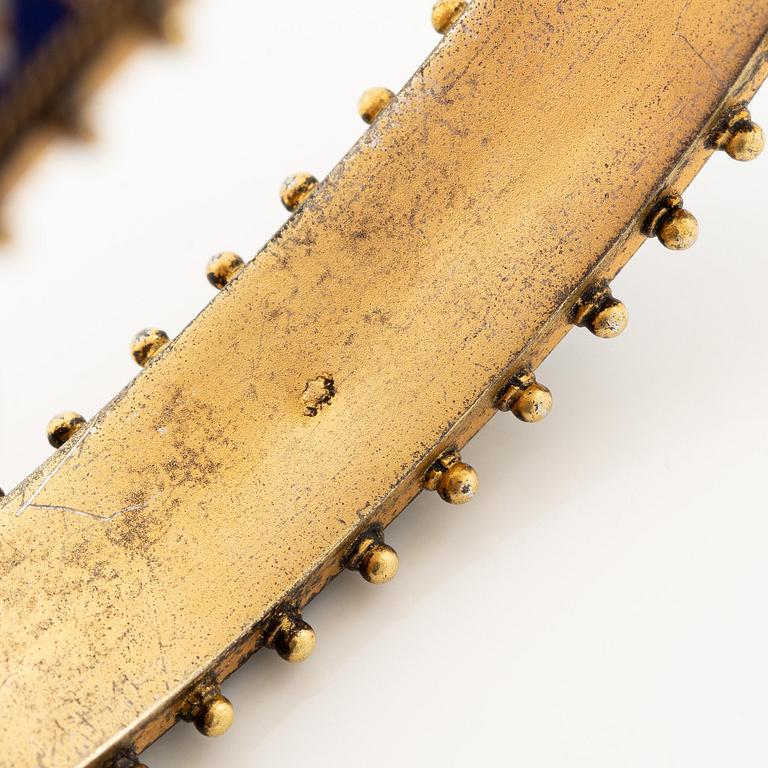A gold plated micromosaic bangle, Victorian.