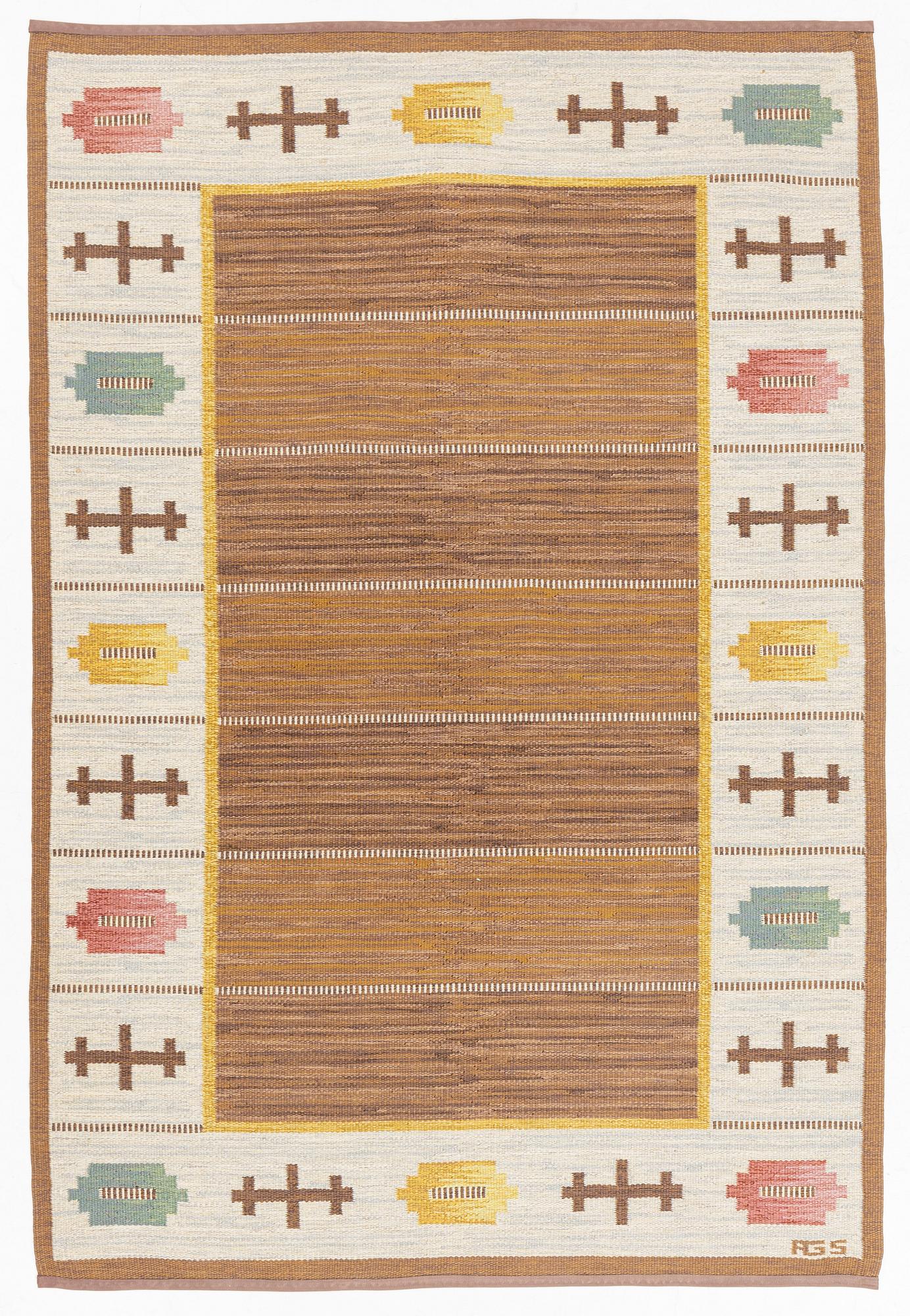 Anna-Greta Sjöqvist, matta, röllakan, signera AGS, ca 243 x 165 cm.