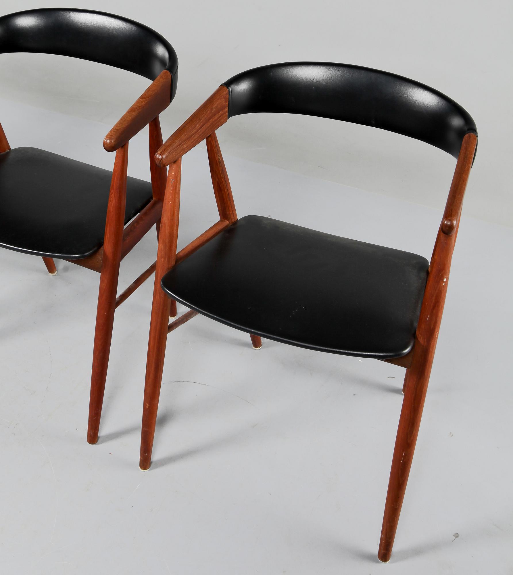 KARMSTOLAR, 4 st, troligen Bender Madsen och Ejner Larsen, Danmark, 1950-tal.