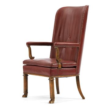 226. Axel Einar Hjorth, a "Caesar" stained birch and leather armchair, Nordiska Kompaniet, Sweden, 1929.
