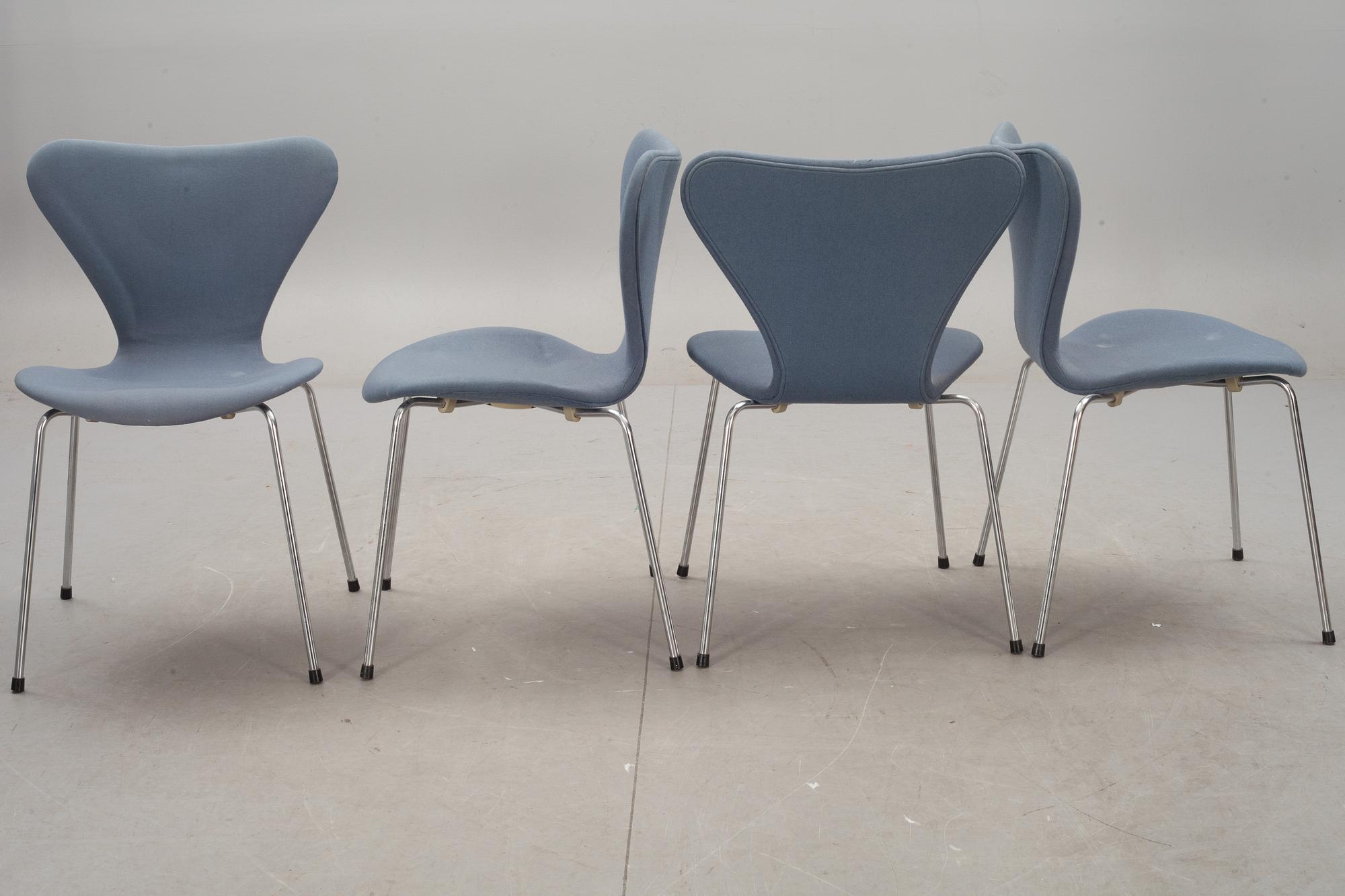 STOLAR, 6 st, "Sjuan", Arne Jacobsen, Fritz Hansen.