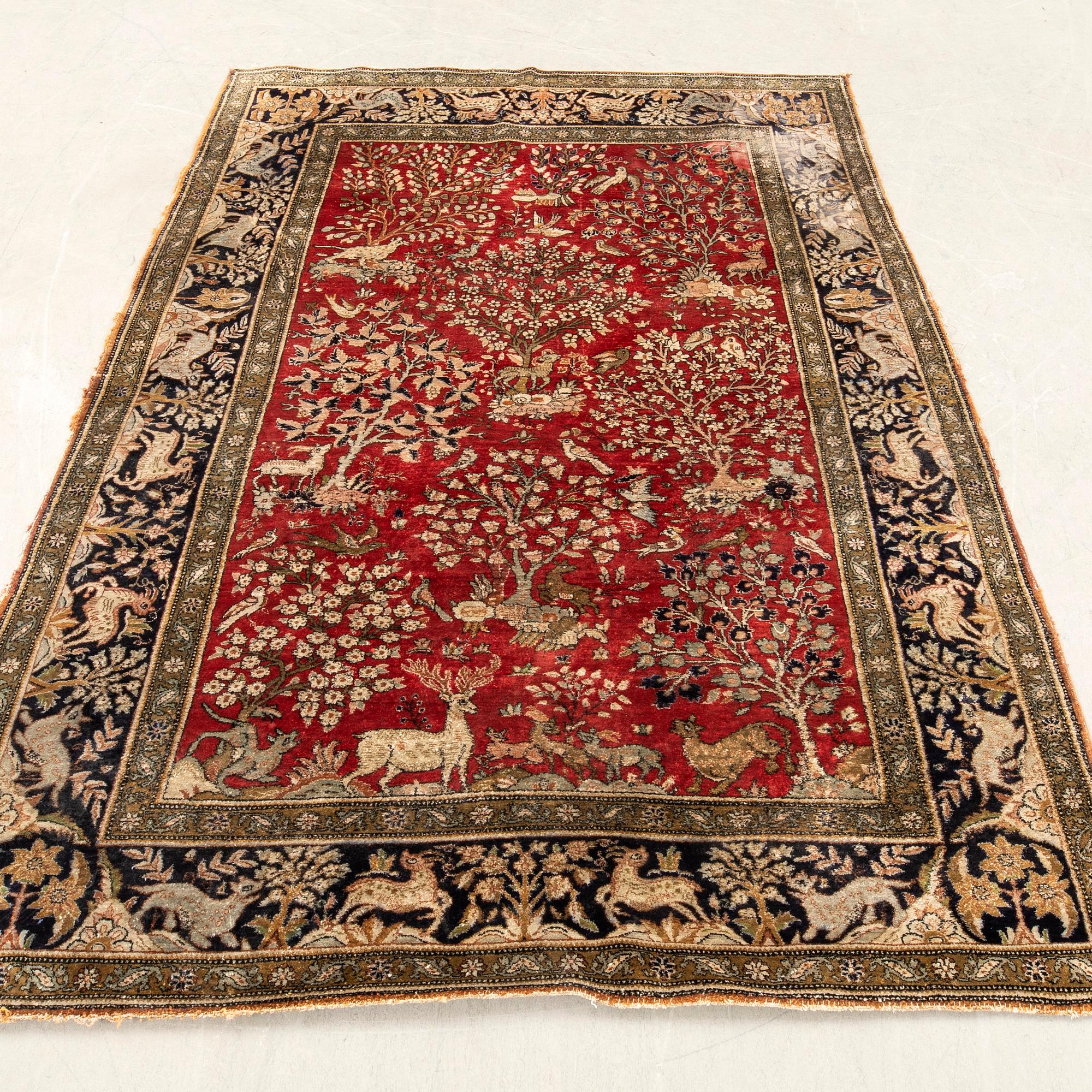 Matta Orientalisk semiantik silke ca 205x137 cm.
