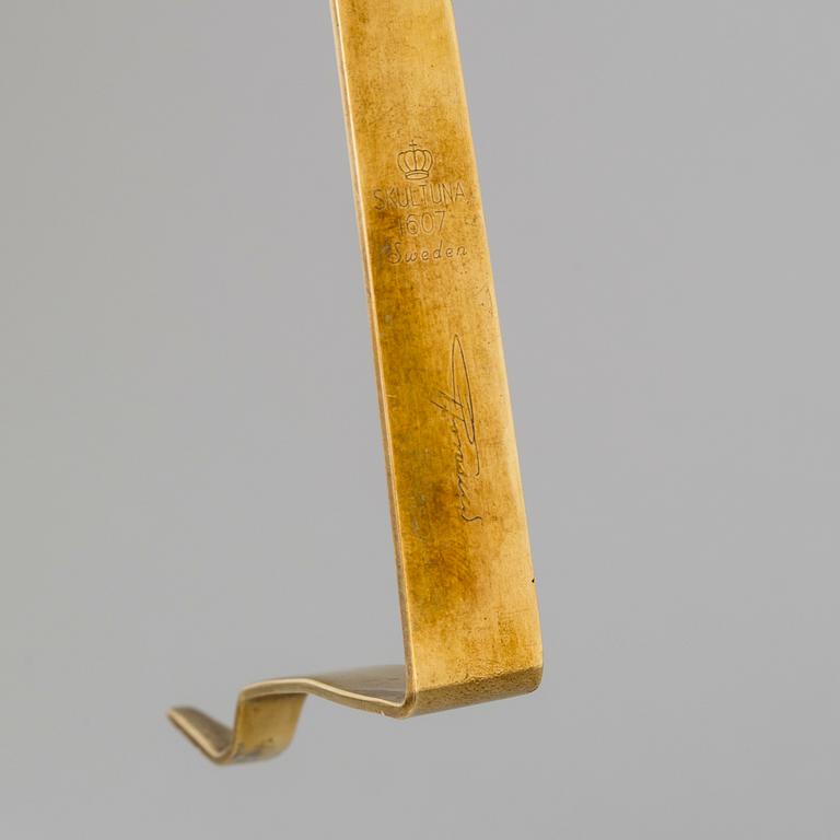 A pair of brass wall candle holders by Pierre Forsell, Skultuna.