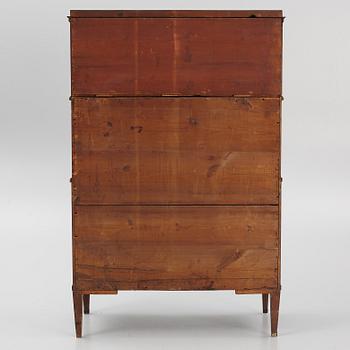 A late Gustavian mahogany secretaire, Stockholm, early 19th century,