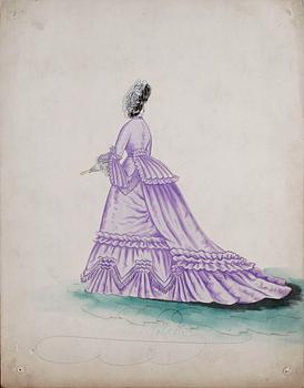 MODEPLANSCHER, 14 st, bla Ernest Leduc, 21 rue des Acacias, Montmartre, Paris 1800-talets andra hälft.