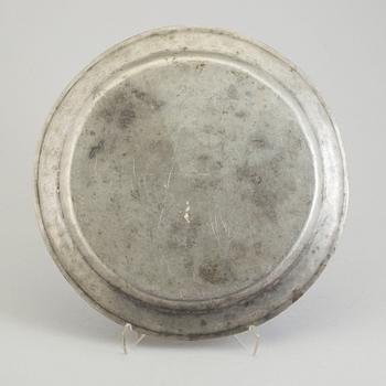 A DISH, pewter, Claes Törnqvist, Gävle 1759.