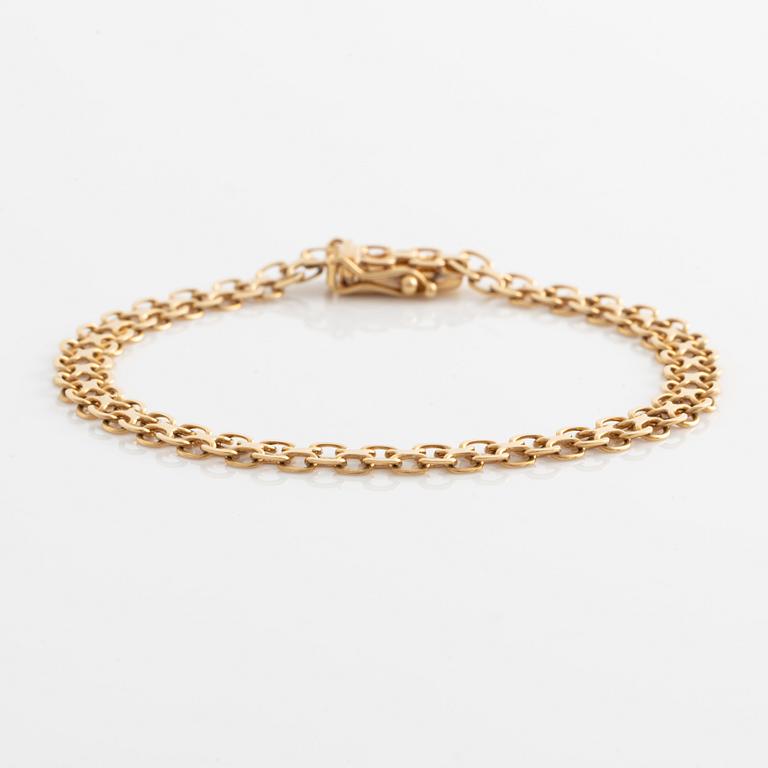 Armband, x-länk, 18K guld.