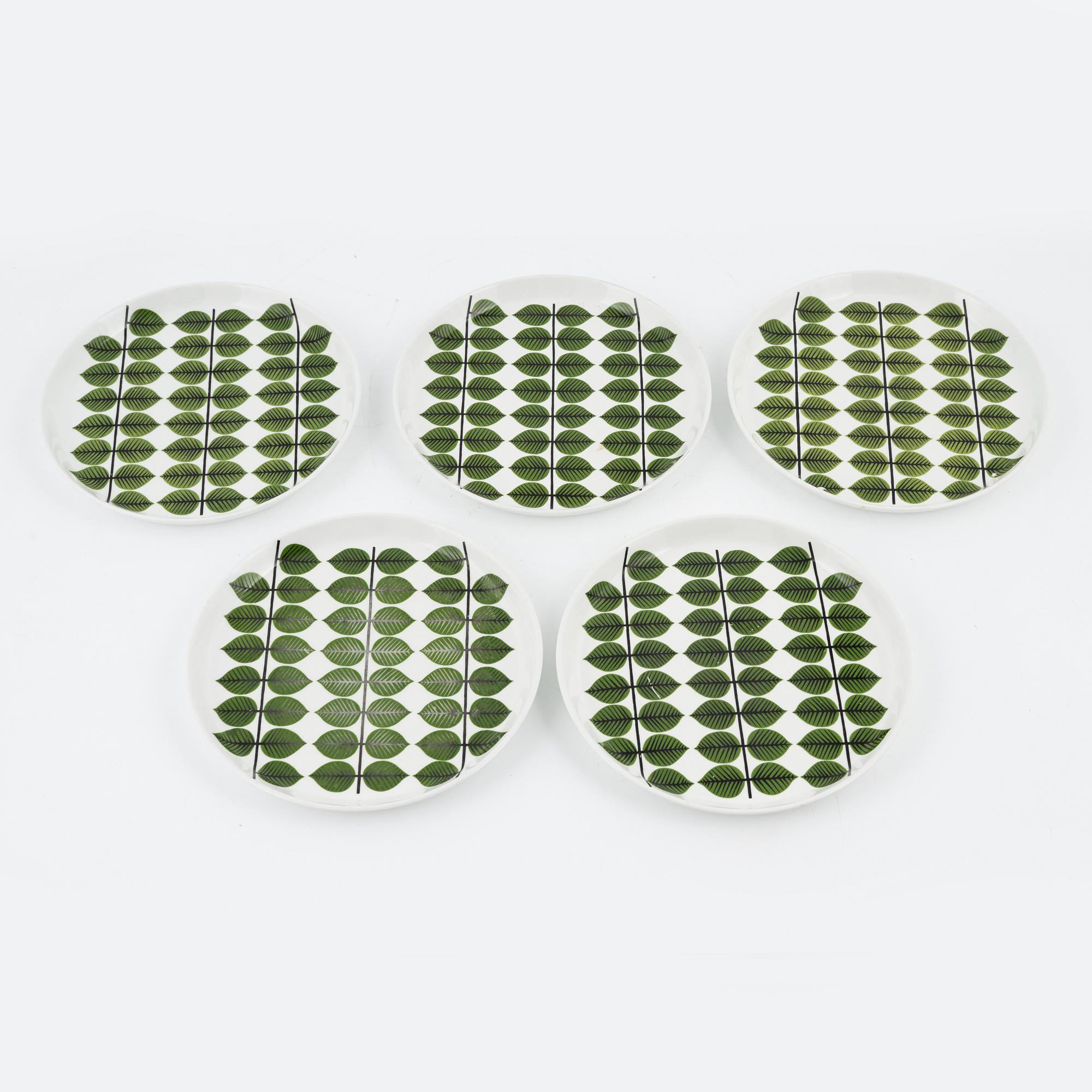 Stig Lindberg, ten 'Berså' plates, Gustavsberg.