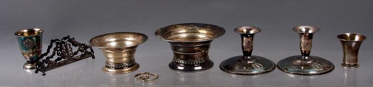 PARTI SILVER, 8 delar, bla Finland, 1900-tal,.