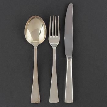 CG HALLBERG and GAB, a part 'Diana' silver cutlery, Stockholm, 1960s (36 pieces).
