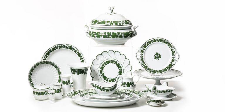 An 187-piece 'Weinlaub' porcelain dinner and coffee service, Meissen, Germany.