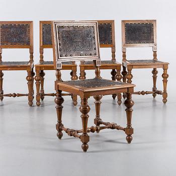 FIVE NEO BAROQUE CHAIRS, late 19th century.