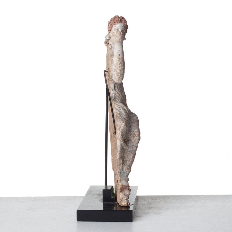 A Greek pottery sculpture of a seated lady, Hellenistic, probably circa 2nd Century B.C.