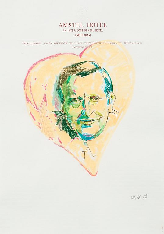 Martin Kippenberger, "Olof Palme" (ur serien Hotel Drawings).