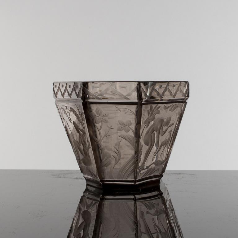 SIMON GATE, skål, "Paradis", Orrefors, 1929.