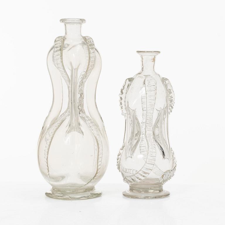 Kluckaflaskor, 2 st, 1800-tal.