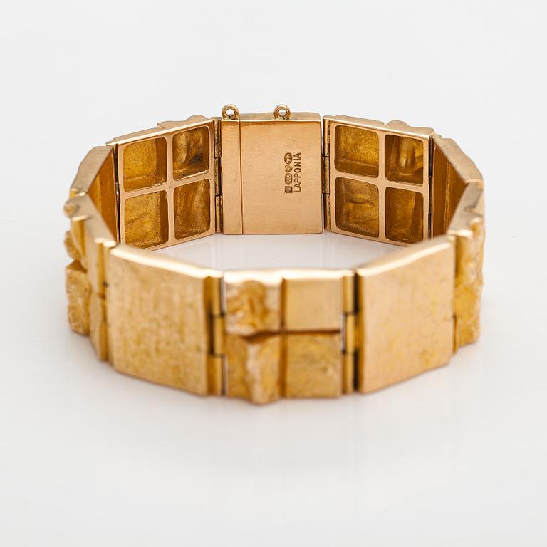 Björn Weckström, "Quadrate forms" a 14K gold bracelet. Lapponia 1974.