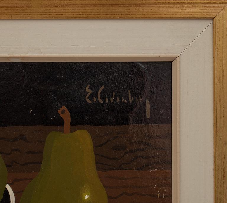 ERIC CEDERBERG, tempera på pannå, signerad.