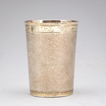 A German 17th century silver-gilt beaker, marks of Johann Betz, Augsburg.