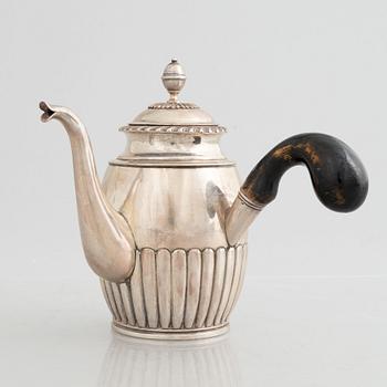 A Swedish Empire silver coffee pot, mark of Gustaf Folcker, Stockholm 1830.