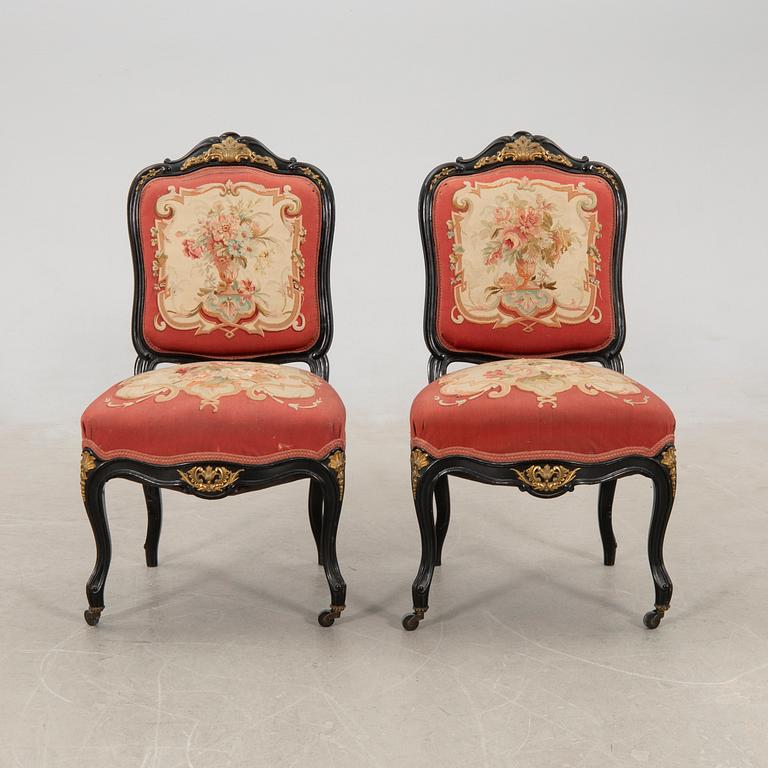 Chairs, 1 pair, late 19th century Neorococo.