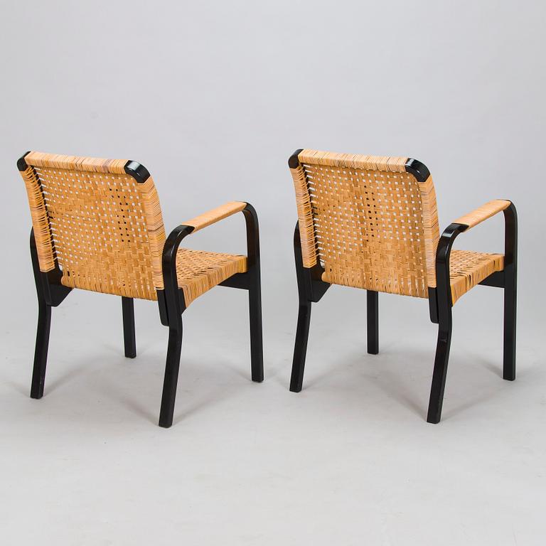 Alvar Aalto, karmstolar, 6 st, modell 45, för Artek 1970-tal.