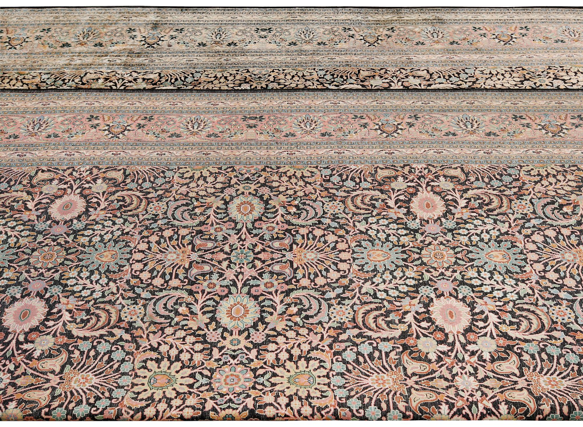 A silk carpet, Kashmir, approx. 580 x 362 cm.
