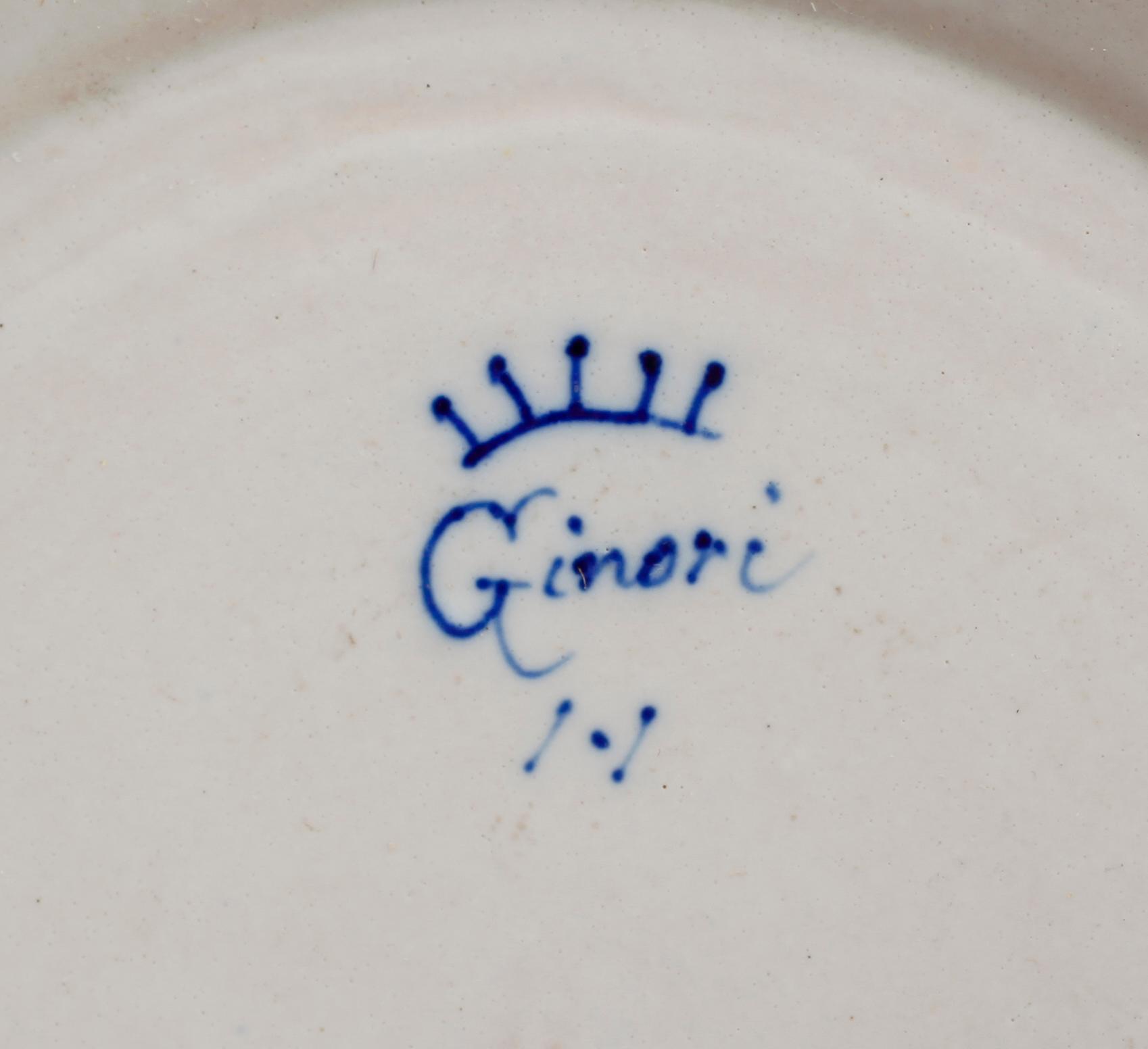 FAT, fajans, Urbinotyp, signerad Ginori, Italien, 1900-talets förta hälft.