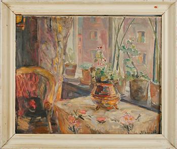 OKÄND KONSTNÄR, olja på duk, otydligt signerad M Bonnaud, 1900-tal.