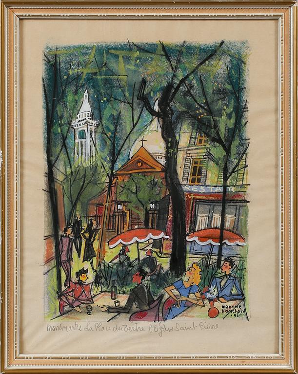 MAURICE BLANCHARD, blandteknik, signerad och daterad 1951.