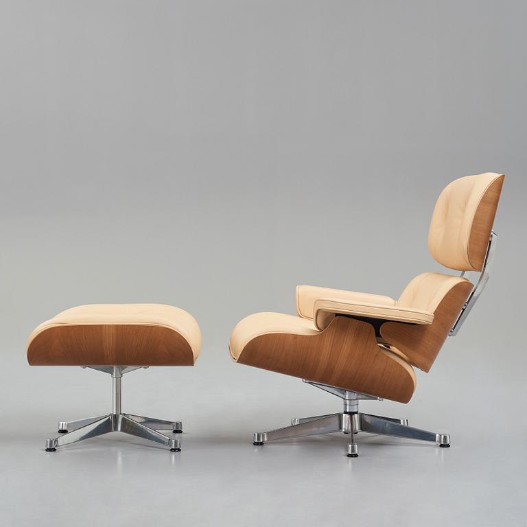 Charles & Ray Eames, "Lounge Chair with ottoman" for Vitra, 21st century.