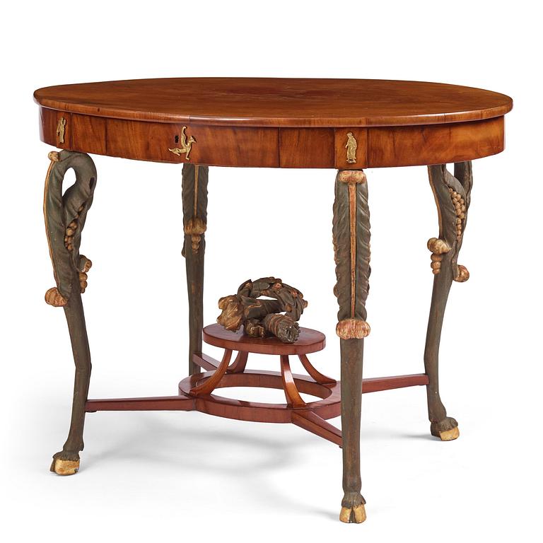 An Austrian Empire mahogany centre table, Vienna, early 1800's.