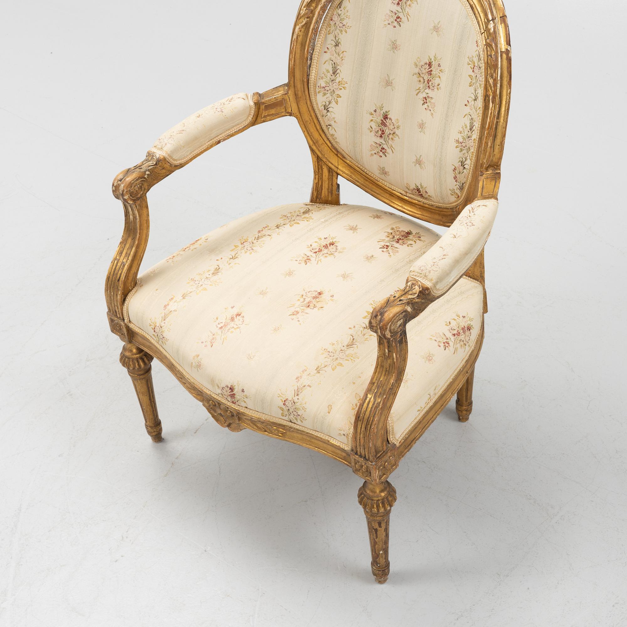 Karmstol, gustaviansk stil.