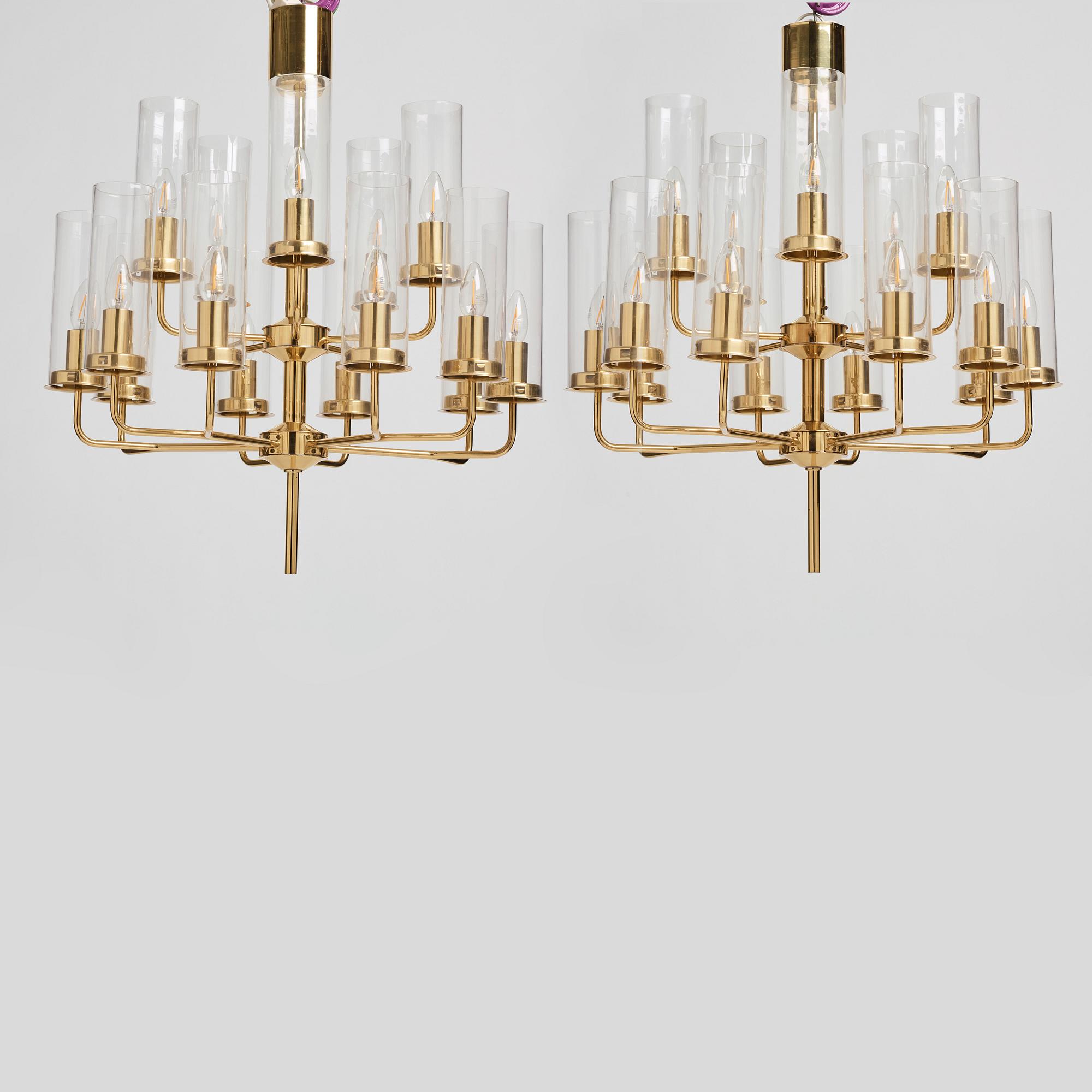 Hans-Agne Jakobsson, a pair of ceiling lamps, model 'Sonata' T434/15, Hans-Agne Jakobsson AB Markaryd, Sweden 1960-1970s.