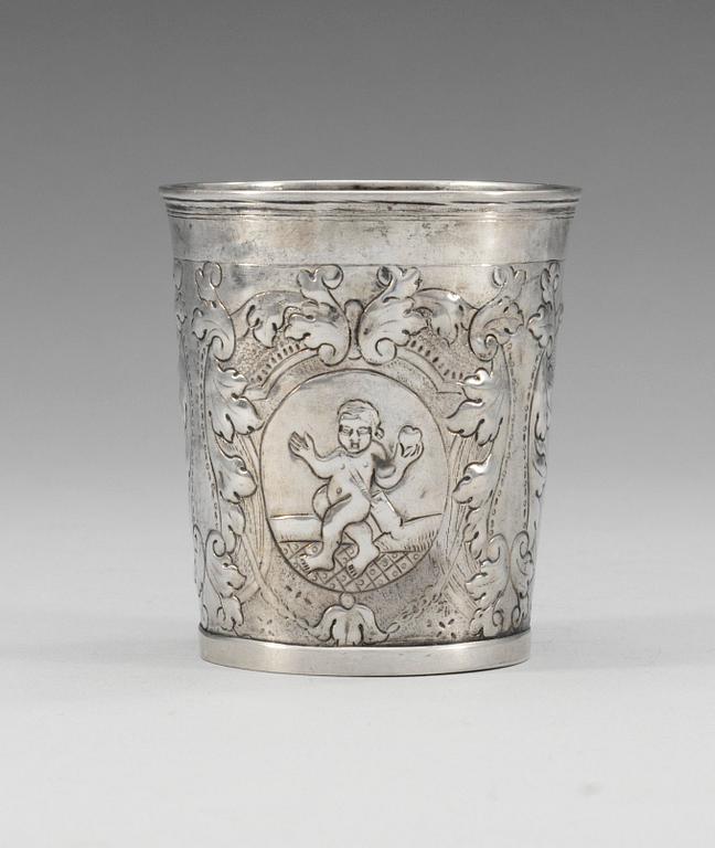 BÄGARE, silver. Ostämplad, sannolikt Ryssland, 1700-tal.