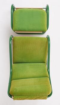 Börge Lindau, & Bo Lindekrantz, an easy chair and ottoman, "S70-6", Lammults Möbel AB, Sweden 1960-70s.