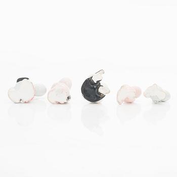 Leo Tykkyläinen, Muumi-figuriineja, 10 kpl, keramiikkaa, 1950-luku.