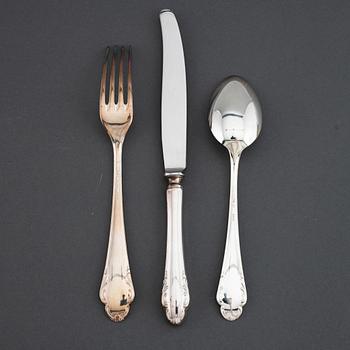 A model 'haga' silver cutlery, marked JLH, second half of the 20th century (37 pieces).