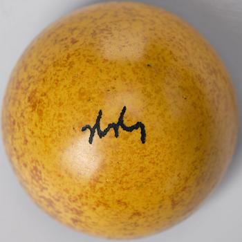 Hans Hedberg, a set of five faience sculptures of eggs, Biot, France.